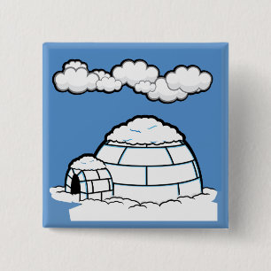 BÓTON QUADRADO 5.08CM PLACA DE NUVENS BRANCAS DE CÉU AZUL DE NEVE IGLOO