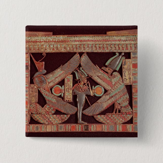 Bóton Quadrado 5.08cm Placa de peito que descreve Osiris, deus de (Frente)