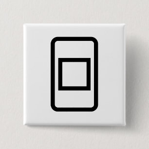 Bóton Quadrado 5.08cm Placa Zener   Quadrado oco