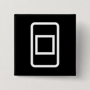 Bóton Quadrado 5.08cm Placa Zener   Quadrado oco