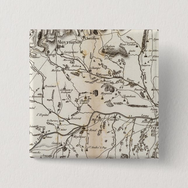 Bóton Quadrado 5.08cm Plaine de Montbrison (Frente)
