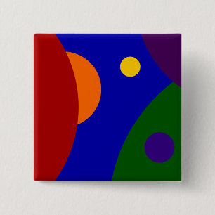 Bóton Quadrado 5.08cm Planetas do arco-íris