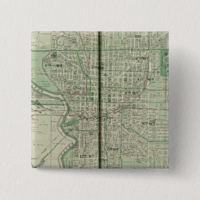 Bóton Quadrado 5.08cm Plano de Indianápolis (Frente)