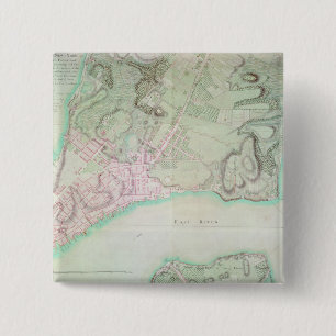 Bóton Quadrado 5.08cm Plano de New York, 1776