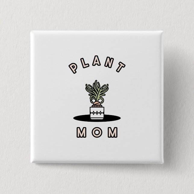 Bóton Quadrado 5.08cm Planta mãe (Frente)
