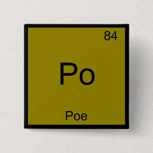 Bóton Quadrado 5.08cm Po - Poe Funny Chemistry - Símbolo De Elemento T-