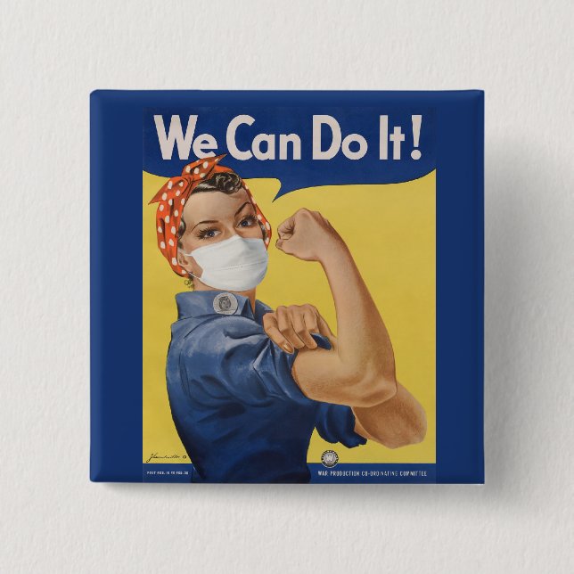 Bóton Quadrado 5.08cm Podemos Fazer Isso! Rosie the Riveter 2020 (Frente)
