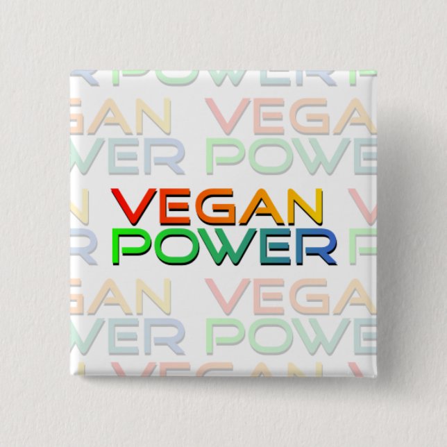Bóton Quadrado 5.08cm Poder do Vegan (Frente)