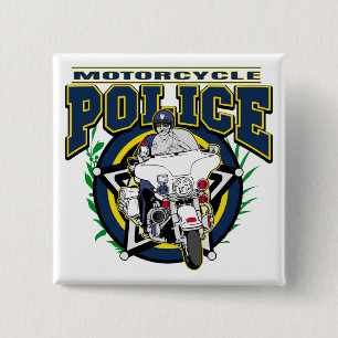Bóton Quadrado 5.08cm Polícia da motocicleta