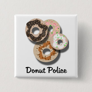 Bóton Quadrado 5.08cm Polícia da rosquinha