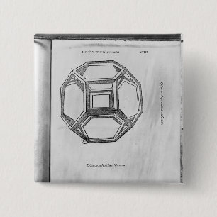 Bóton Quadrado 5.08cm Poliedro, 'de De Divina Proportione'