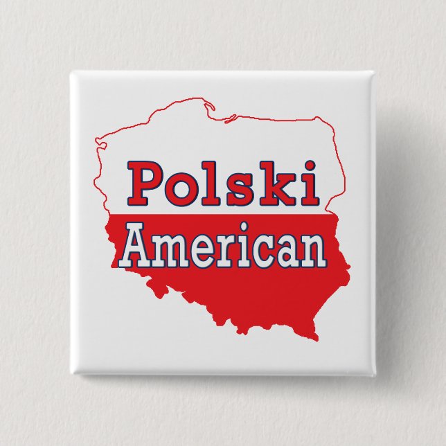 Bóton Quadrado 5.08cm Polski American Map (Frente)