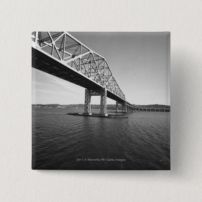 Bóton Quadrado 5.08cm Ponte B&W do ferro (Frente)