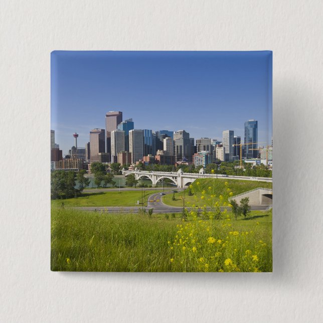 Bóton Quadrado 5.08cm Ponte Centro-Rua e Centro Calgary, Alberta, 2 (Frente)