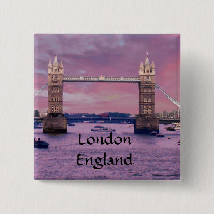 Bóton Quadrado 5.08cm Ponte da torre de Londres