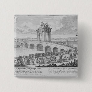 Bóton Quadrado 5.08cm Ponte de Augustus sobre através de Flaminia, pert