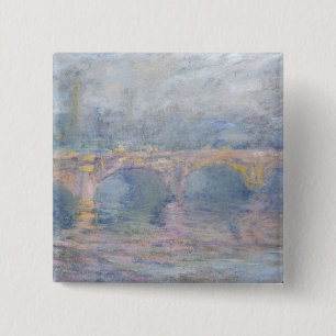 Bóton Quadrado 5.08cm Ponte de Claude Monet Waterloo, Londres, no por