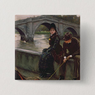 Bóton Quadrado 5.08cm Ponte de James Tissot Richmond, c.1878