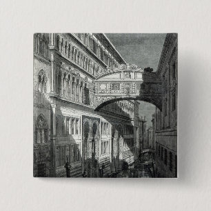 Bóton Quadrado 5.08cm Ponte dos suspiros, Veneza
