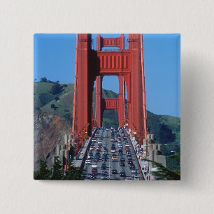 Bóton Quadrado 5.08cm Ponte Golden Gate e Baía de São Francisco