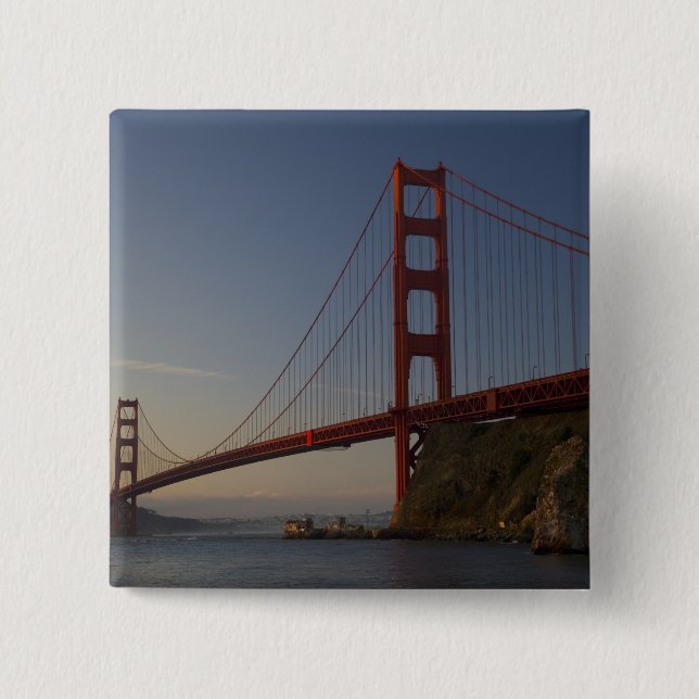 Bóton Quadrado 5.08cm Ponte Golden Gate e São Francisco 3 (Frente)