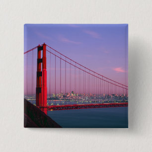 Bóton Quadrado 5.08cm Ponte Golden Gate, São Francisco, Califórnia, 7