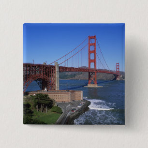 Bóton Quadrado 5.08cm Ponte Golden Gate, São Francisco, Califórnia, 8