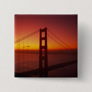 Bóton Quadrado 5.08cm Ponte Golden Gate, São Francisco, Califórnia, 9