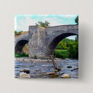 Bóton Quadrado 5.08cm Ponte medieval em Zubiri