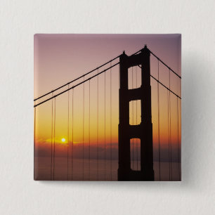 Bóton Quadrado 5.08cm Ponte Ouro Gate, São Francisco, Califórnia, 3