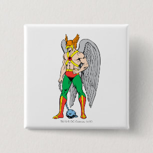 Bóton Quadrado 5.08cm Ponto de Pé do Hawkman