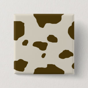 Bóton Quadrado 5.08cm Pontos de Brown da PELE da VACA