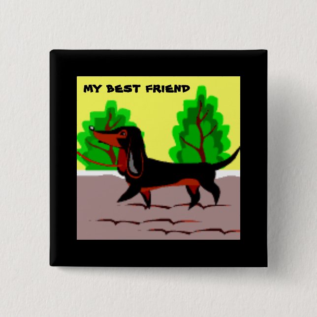 Bóton Quadrado 5.08cm Pooch - (Frente)