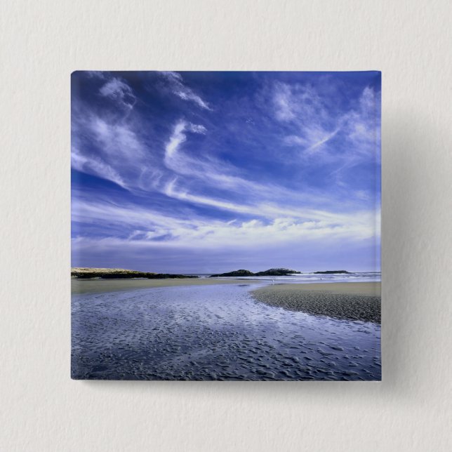 Bóton Quadrado 5.08cm POPHAM BEACH STATE PARK, MAINE. EUA. Cirro (Frente)