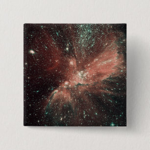 Bóton Quadrado 5.08cm População de estrelas crianças na Via Látea