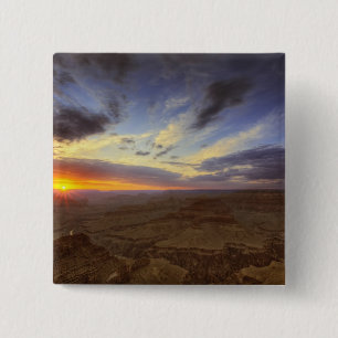 Bóton Quadrado 5.08cm Pôr do sol, margem sul do Grand Canyon, Grand