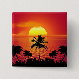 Bóton Quadrado 5.08cm Pôr do sol tropical