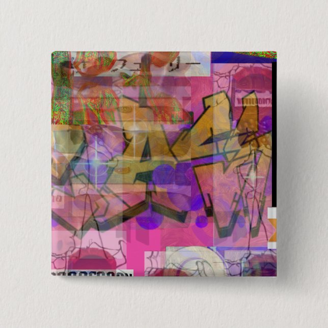 Bóton Quadrado 5.08cm Por Liga Decepcionante "Neo-Grafite" (Frente)