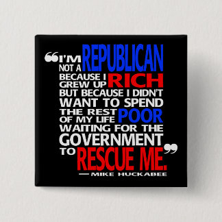 Bóton Quadrado 5.08cm Porque eu sou um republicano - botão