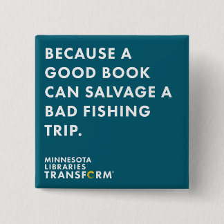 Bóton Quadrado 5.08cm Porque pescando o botão