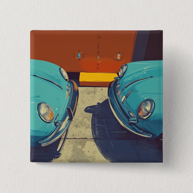 Bóton Quadrado 5.08cm Porsche Clássica (Frente)