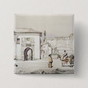 Bóton Quadrado 5.08cm Porta da videira (Puerta del Vino), 'dos esboços