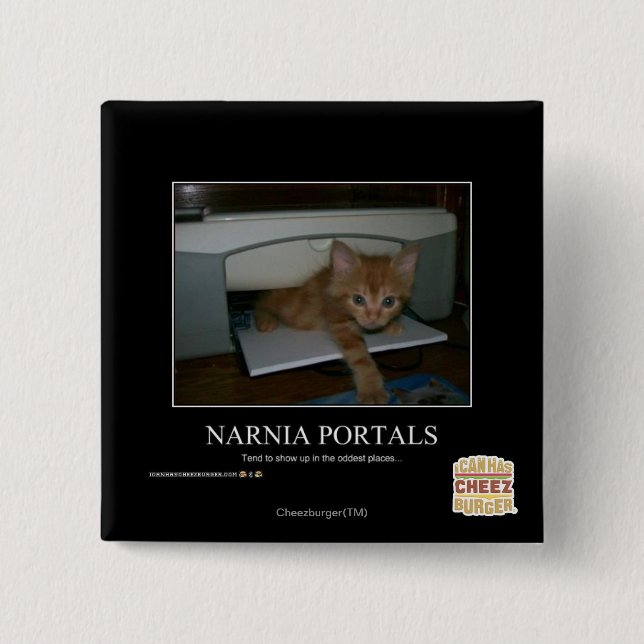 Bóton Quadrado 5.08cm Portais de Narnia (Frente)