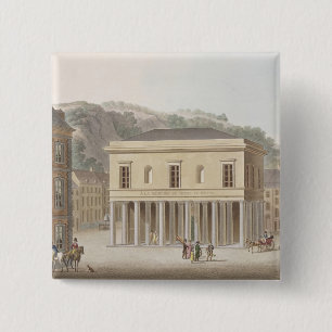 Bóton Quadrado 5.08cm Portico da fonte de Pouhon em termas, 'do Ch