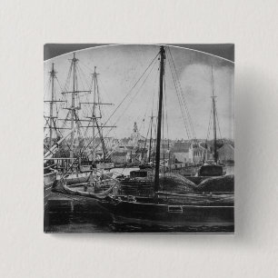 Bóton Quadrado 5.08cm Porto da baleação, New Bedford