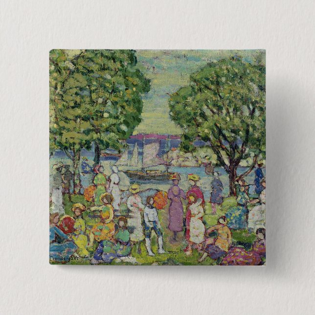 Bóton Quadrado 5.08cm Porto de Gloucester (óleo em canvas) (Frente)