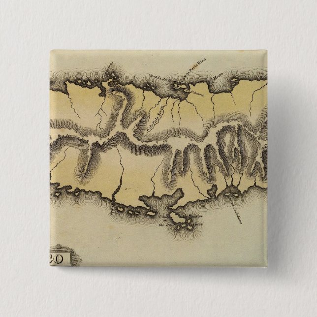 Bóton Quadrado 5.08cm Porto Rico (Frente)