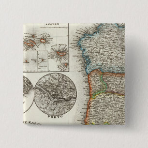 Bóton Quadrado 5.08cm Portugal e Ilhas Cabo Verde