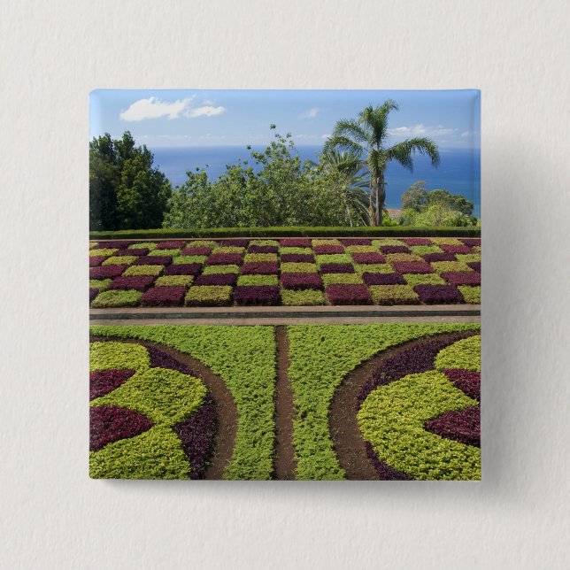 Bóton Quadrado 5.08cm Portugal, Ilha da Madeira, Funchal. Botânico (Frente)