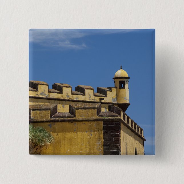 Bóton Quadrado 5.08cm Portugal, Ilha da Madeira, Funchal. Histórico (Frente)